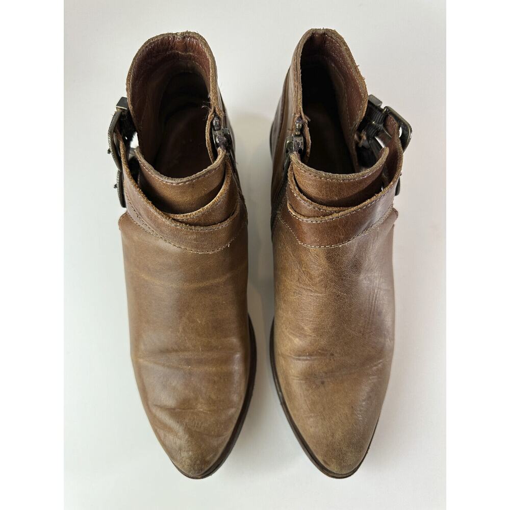 Frye Ray Ankle Boots Brown Leather Western Shootie Cowboy Booties 7.5 M *Flawed - Picture 4 of 16